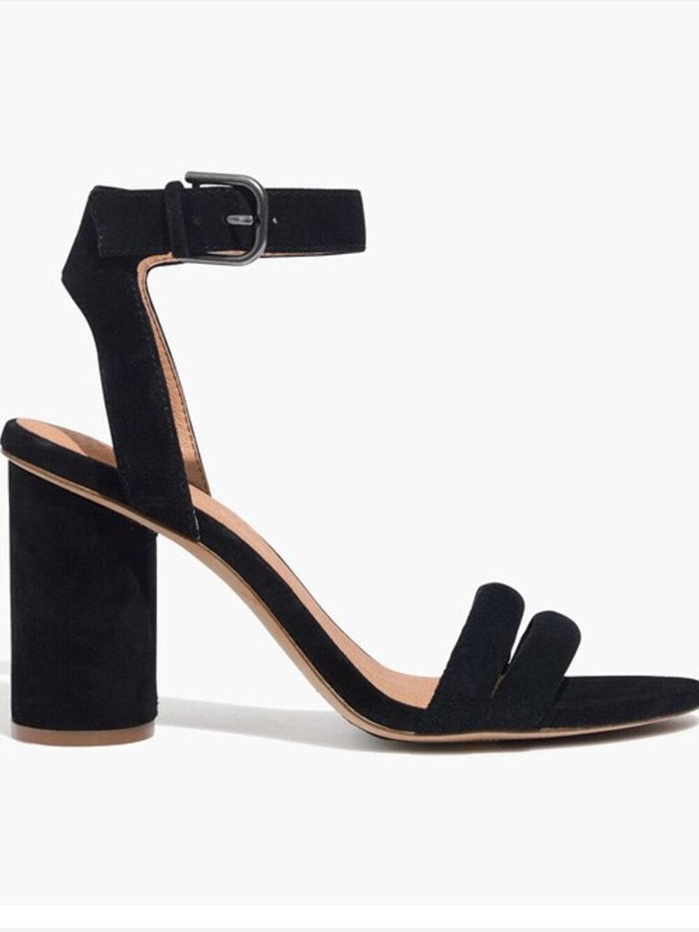 Madewell The Rosalie High-Heel Black Suede Sandals Women US 6.5